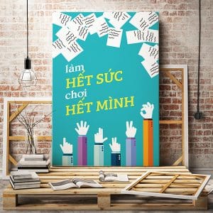 Tranh văn phòng làm hết sức chơi hết mình