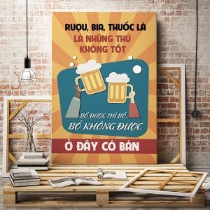 Tranh văn phòng rượu bia thuốc lá là những thứ không tốt