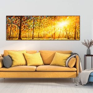 Bức tranh sơn dầu phong cảnh rừng cây mùa hạ CV01A497