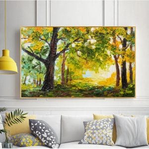 Tranh sơn dầu rừng cây mùa hè