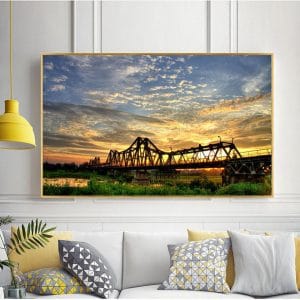 Tranh treo tường phòng khách cầu long biên CV01A574