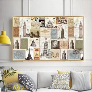 Tranh treo tường tem các nước CV01A586