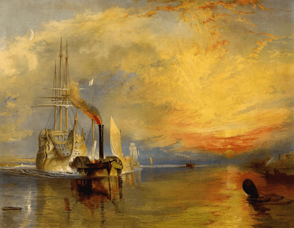 bức tranh phong cảnh nổi tiếng thế giới Bức tranh cảnh biển The Fighting Temeraire của J.M.W Turner