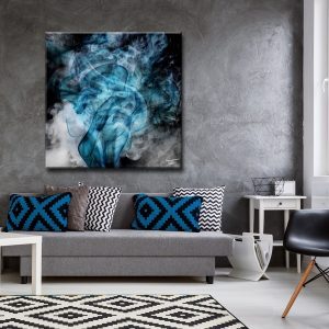 Tranh canvas trừu tượng xanh huyền diệu OV00643