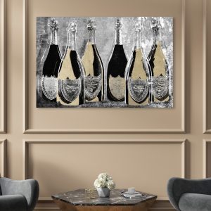 Tranh nghệ thuật trừu tượng chai rượu vang OV00961