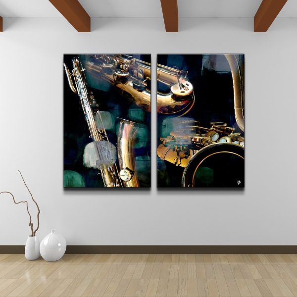 Bộ 2 tranh kèn Saxophone OV01272