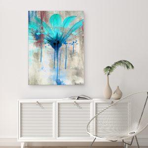Tranh trừu tượng hoa xanh OV02382