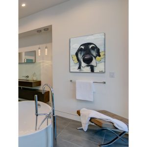 Tranh đơn cún cưng treo trang trí phòng tắm OV13544