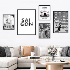 Khung tranh SÀI GÒN đen trắng PTR05002