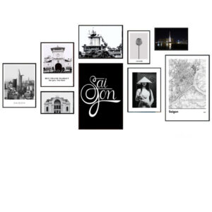 Bộ tranh Sài Gòn đen trắng hiện đại PTR0902 3 demo 09