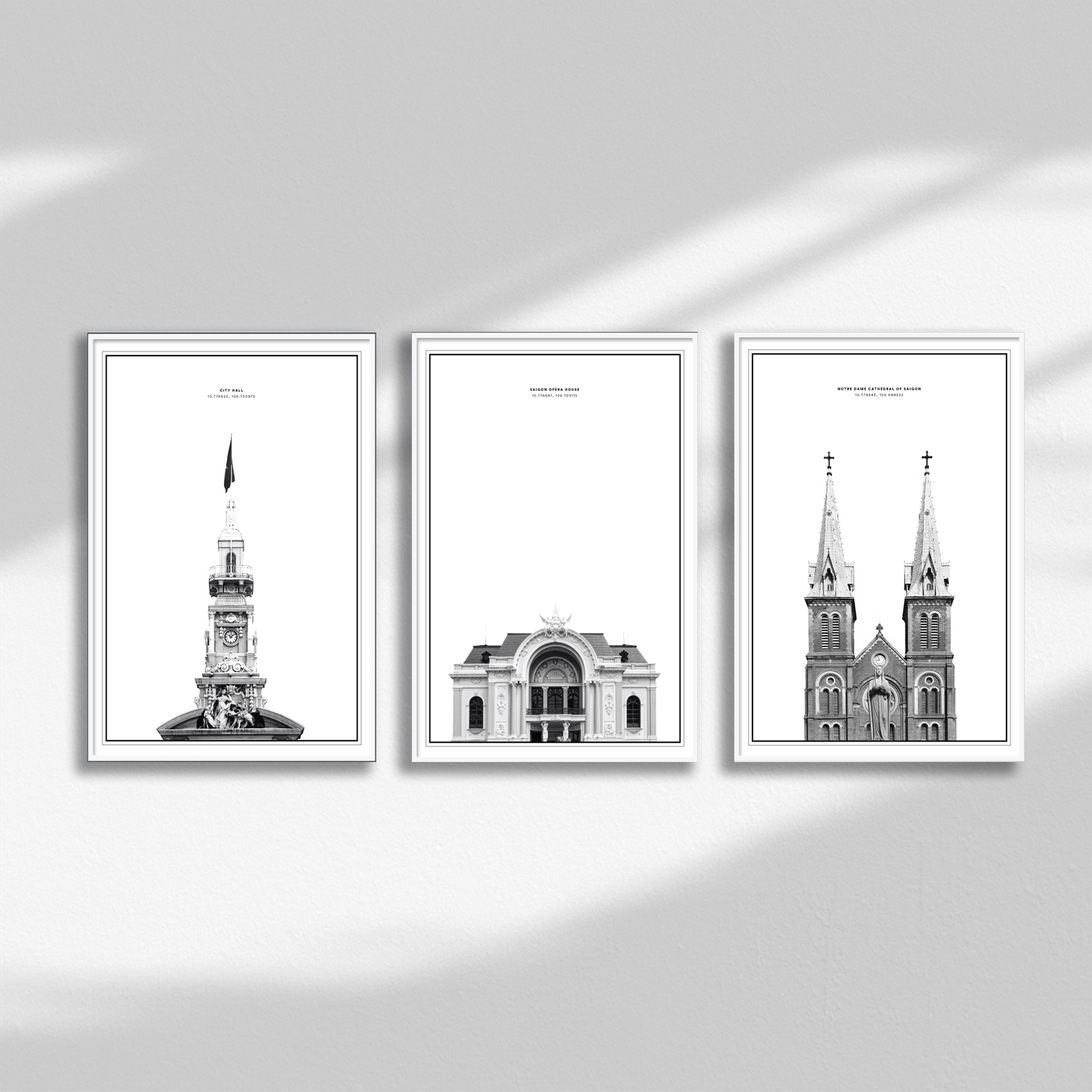 Bộ 3 tranh treo tường Sài Gòn, Hồ Chí Minh city PTR03007