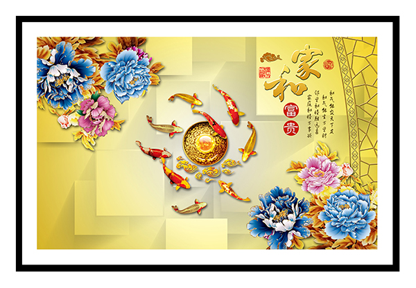 Tranh cửu ngư quần hội mã số 012