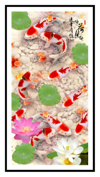 Tranh cửu ngư quần hội mã số 015