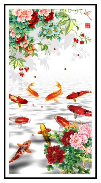 Tranh cửu ngư quần hội mã số 016