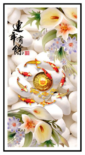 Tranh cửu ngư quần hội mã số 018