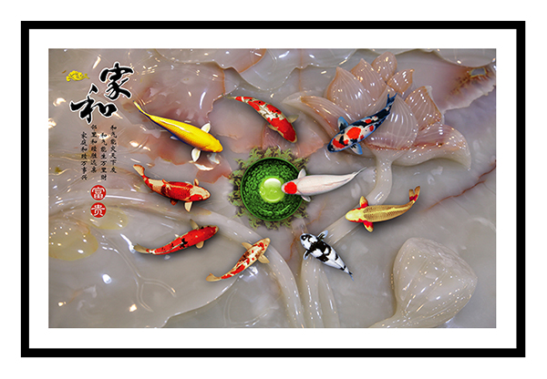 Tranh cửu ngư quần hội mã số 008