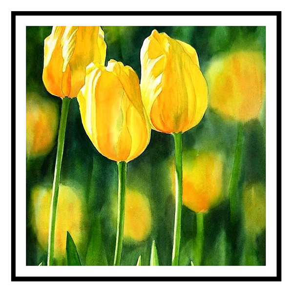 Tranh hoa tulip màu vàng mã số 012