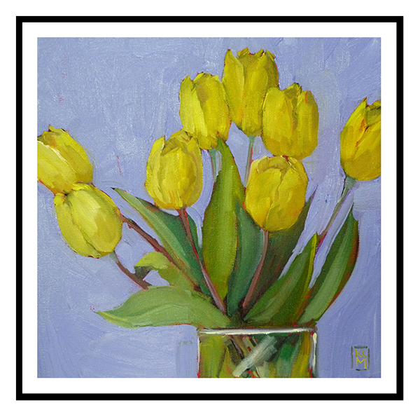Tranh bình hoa tulip màu vàng mã số 018