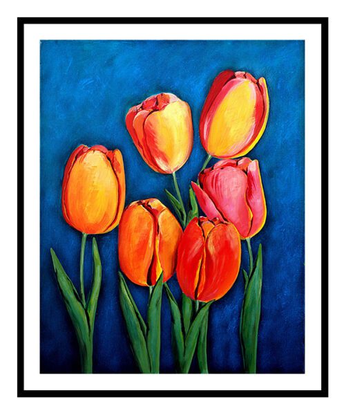 Tranh vẽ tay hoa tulip mã số 001