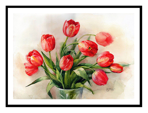 Ý nghĩa tranh hoa tulip theo số lượng bông