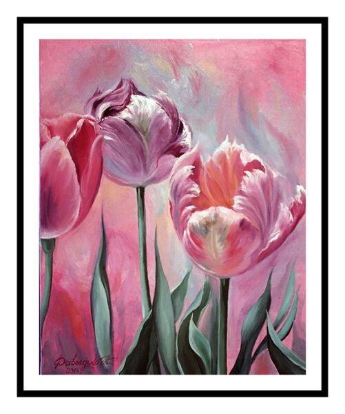 tranh vẽ hoa tulip nghệ thuật mã số 006