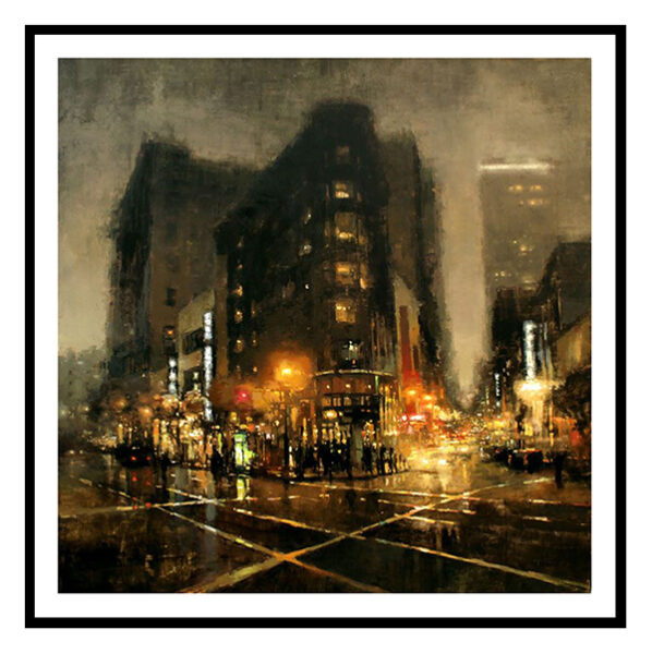 tranh thành phố về đêm mã số 006