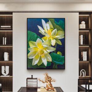 Tranh hoa sen nghệ thuật PTR0160