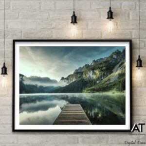 Tranh phong cảnh mặt hồ tuyệt đẹp PTR0183
