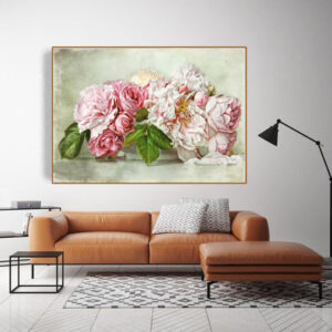 Tranh in sơn dầu tren vải hoa hồng PTR010145