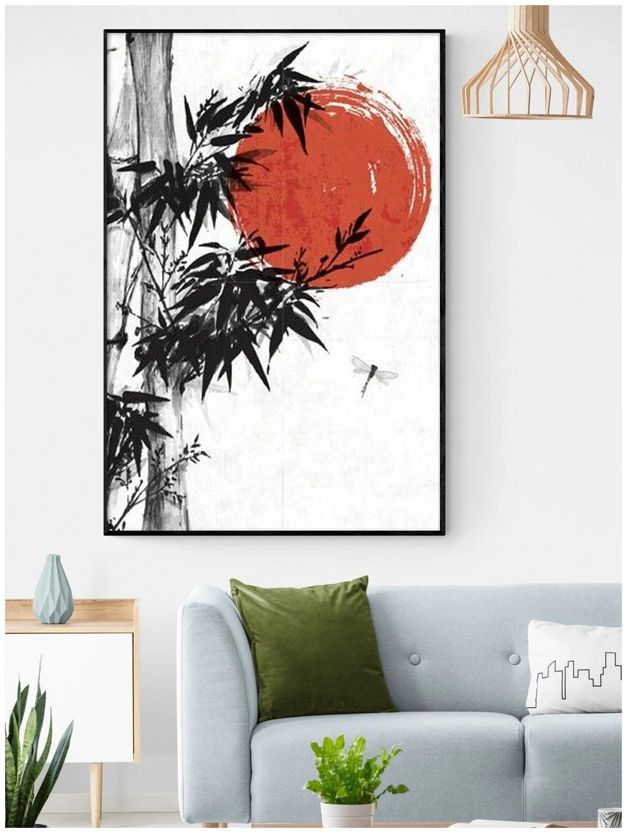 Tranh phong cách Nhật Bản cây tre PTR01139