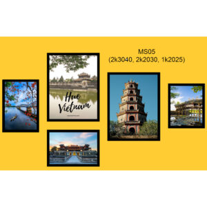 Bộ 5 tranh phong cảnh Huế Việt Nam MS05118