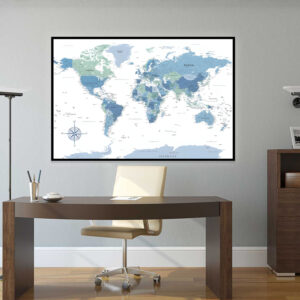 Tranh bản đồ thế giới hiện đại PTR01159