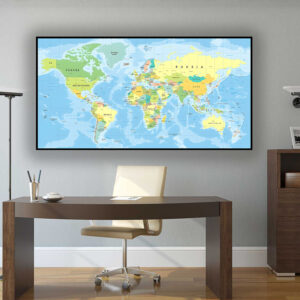 Tranh bản đồ thế giới hiện đại PTR01160