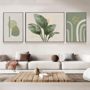 Tranh tráng gương lá xanh TG0307