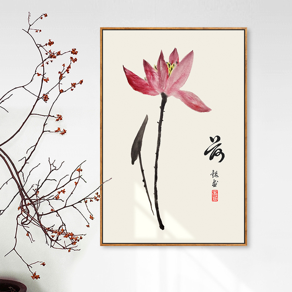 Tranh tráng gương hoa sen TG0126