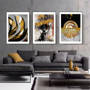Trừu tượng vàng đen PTR03011