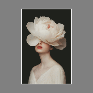 Tranh cô gái đội hoa nghệ thuật PTR01190