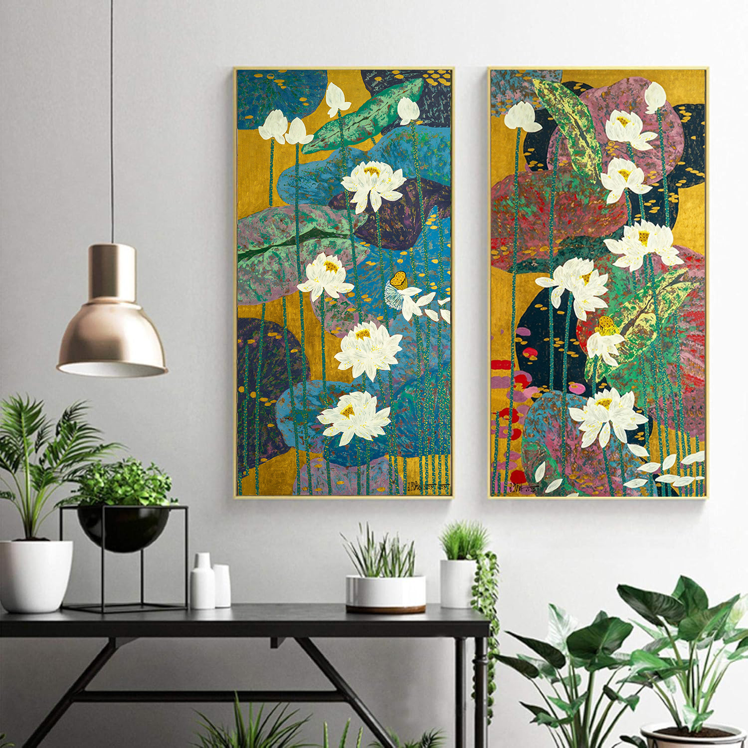 Tranh in sơn dầu Hoa Sen PTR0206