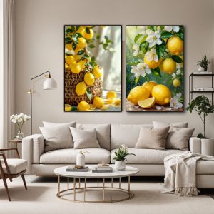 Tranh quả Chanh Vàng sáng bừng không gian PTR0208