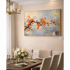 Tranh Cành Hồng Xuân Đất Bình An Lộc Lợi Tiến PTR01238 3 01 CANH hong ngang 1