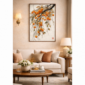 Tranh Cành Hồng May Mắn PTR01234