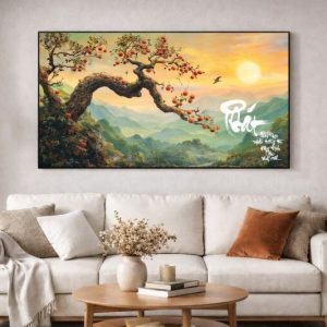 Tranh Chữ Phúc Cành Hồng PTR01249