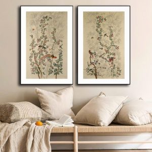 Tranh tường phong cách Chinoiserie PTR0212