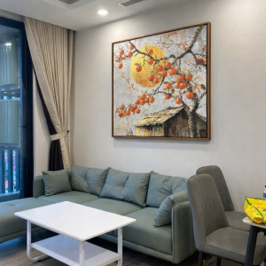 Tranh Kim Nguyệt Hồng Đào PTR01241 6 dm 01 canh hong vuong