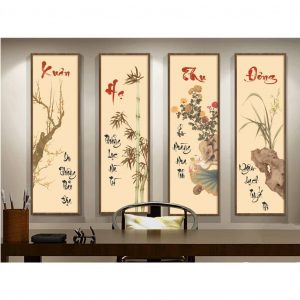 Tranh Tứ Quý Xuân Hạ Thu Đông PTR0405