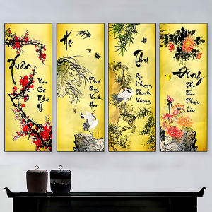 Tranh Thư Pháp Xuân Hạ Thu Đông PTR0406