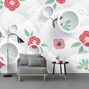 Tranh dán tường 3D hoa hồng TDT883