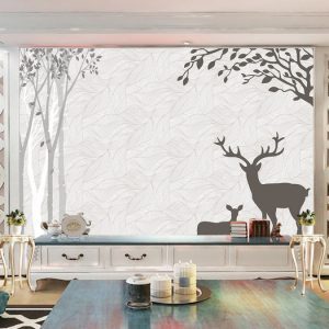 Tranh dán tường trừu tượng hươu TDT882