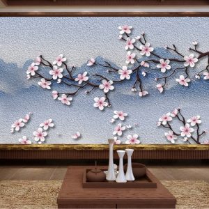 Tranh dán tường 3D cành hoa đào TDT871