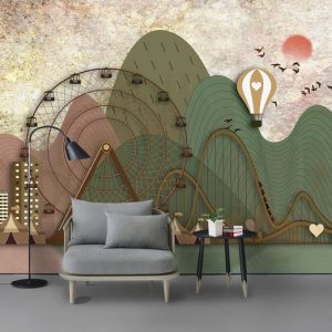 Tranh dán tường 3D vòng quay mặt trời TDT874